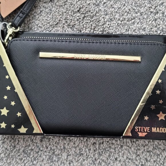 Steve Madden Black Clutch Wrist Wallet - New - Picture 1 of 3